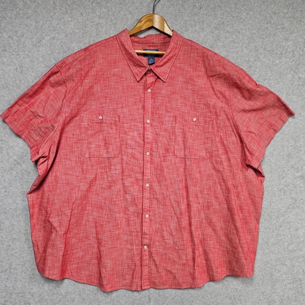 The Foundry Supply Co Shirt Mens 6XL Red Short Sleeve Button Up Pockets